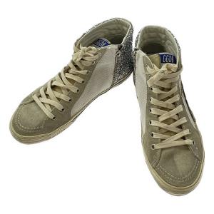 【美品】  GOLDEN GOOSE / ゴールデングース | 2023SS | SLIDE NET AND GLITTER UPPER スニーカー | 38 | ベージュ×シルバー｜kldclothing