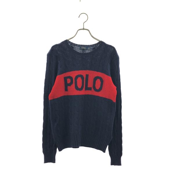 POLO RALPH LAUREN / ポロラルフローレン ウール カシミヤ ロゴ ケーブル ニット