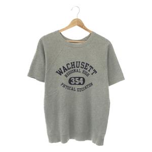 WAREHOUSE / ウエアハウス | DOUBLE WORKS フロッキー カレッジプリント スウェット Tシャツ | S | グレー | メンズ｜kldclothing