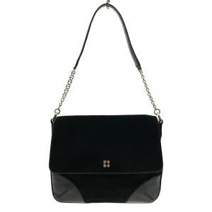 【美品】  KATE SPADE / ケイトスペード | クロコ型押し 切替 スエード レザー フラップ チェーンハンドル ショルダーバッグ | - | ブラック｜kldclothing