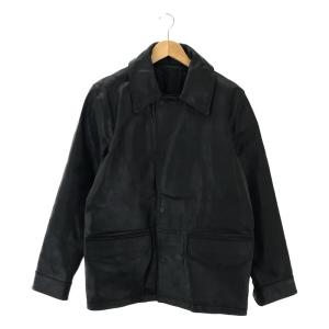 【新品】  OFFICINE GENERALE / オフィシンジェネラル | 牛革 フラップダブルポケット 裏地キルティング シングル レザー ジャケット | S | ブラック | メンズ｜kldclothing