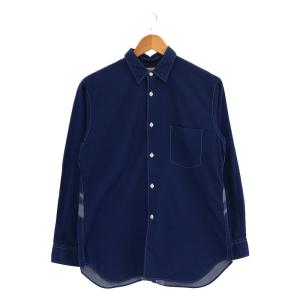 COMME des GARCONS SHIRT / コムデギャルソンシャツ | 2011AW | バックパッチワーク コットン レギュラーカラー シャツ | XS | ブルー | メンズ｜kldclothing
