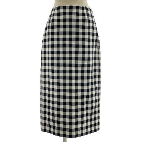 PRADA / プラダ コットン チェック トライアングル スリット スカート