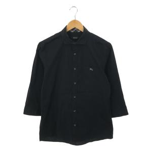 BURBERRY BLACK LABEL / バーバリーブラックレーベル | ストレッチ 7分袖 シャツ | 2 | ブラック | メンズ｜kldclothing