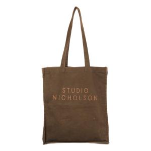 Studio Nicholson / スタジオニコルソン | ロゴ キャンバストートバッグ | ブラウン | レディース｜kldclothing
