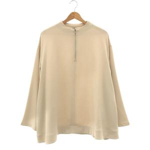 【美品】  CLANE / クラネ | HALF ZIP FLARE TOPS ハーフ ジップ フレア トップス | 2 | IVORY｜kldclothing