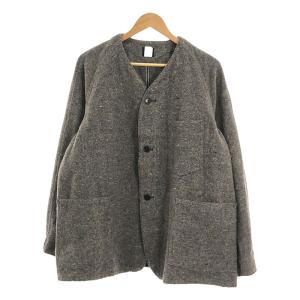 【美品】  POST O'ALLS / ポストオーバーオールズ | POST43 DV : trashed wool base / ウール ノーカラージャケット | L | グレー｜kldclothing