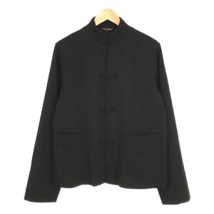 【美品】  BLACK COMME des GARCONS / ブラックコムデギャルソン | 2020SS / AD2019 ポリエステル 縮絨 スタンドカラー チャイナ ジャケッ｜kldclothing