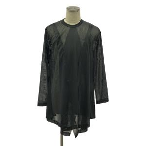 【美品】  COMME des GARCONS HOMME PLUS / コムデギャルソンオムプリュス | 2024SS | メッシュ ロング カットソー | M | ブラック｜kldclothing