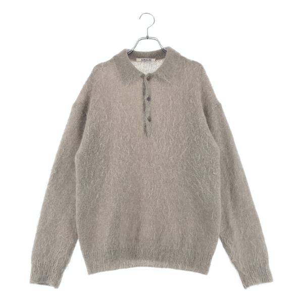 AURALEE / オーラリー BRUSHED SUPER KID MOHAIR KNIT POLO...