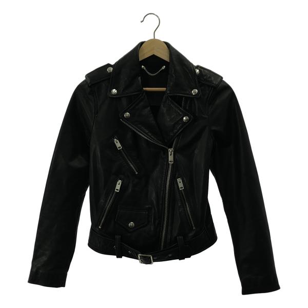 DIESEL / ディーゼル 牛革 カウレザー バックプリント ダブルライダース ジャケット / 総...