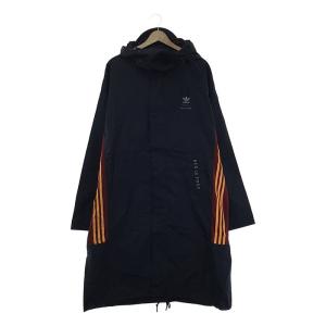 【新品】  BED J.W. FORD / ベッドフォード | × adidas Originals ロゴプリント バイカラー フーデッドナイロンコート | L | ネイビー｜kldclothing