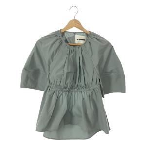 【美品】  JIL SANDER / ジルサンダー | ギャザーコットンポプリンブラウス | 32 | ライトブルー | レディース｜kldclothing