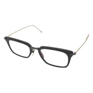 【美品】  THOM BROWNE / トムブラウン | クリアレンズ アイウェア メガネ 眼鏡 / TBX916-51-01 | 51□21-150 | ブラック/ゴールド｜kldclothing