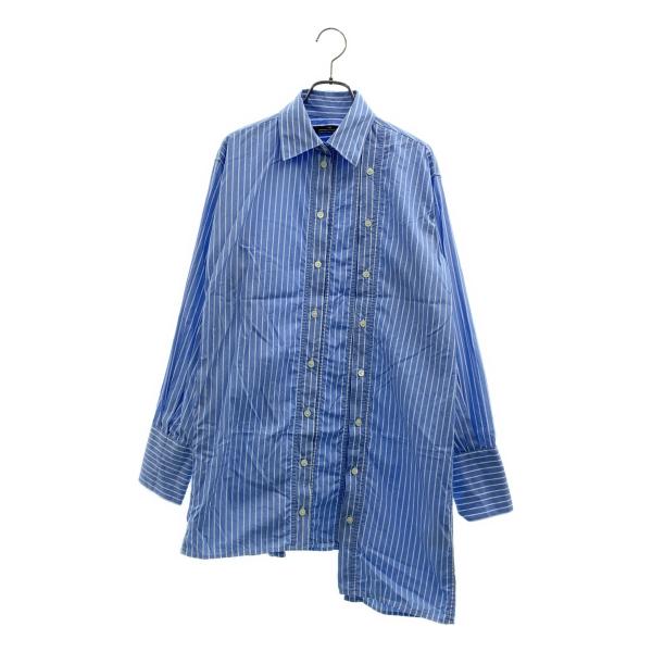 Rokh / ロック コットンストライプ アシンメトリー シャツ