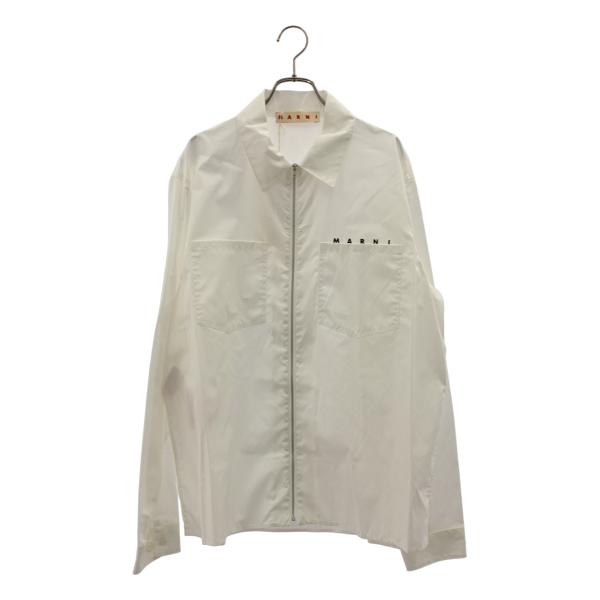 MARNI / マルニ オーガニックポプリン ロゴ ジップアップ シャツ