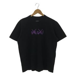 sacai / サカイ | × KAWS / カウズ Flock Print T-Shirt / フロック プリント Tシャツ | 2 | ブラック | メンズ｜kldclothing