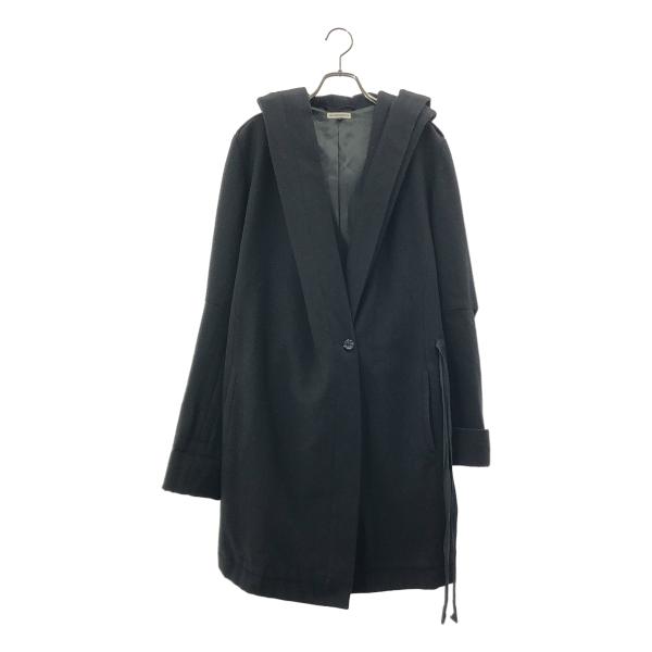 ANN DEMEULEMEESTER / アンドゥムルメステール ウール オーバーコート フーディ ...