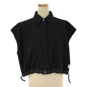 【美品】  sacai / サカイ | 2023SS | Thomas Mason s Cotton Poplin Shirt / ドローストリング ポプリン シャツ | 2 | ブラック｜kldclothing