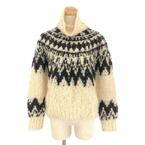 【美品】  unfil / アンフィル | 2020AW cashmere blend hand-knit sweater シルク カシミア ブレンド フェアアイル ノルディック柄 手編み ハンドメイド モヘヤ｜kldclothing