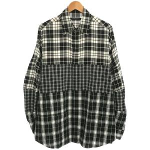 【新品】  ALMOSTBLACK / オールモストブラック | 2019AW | SWITCHING CHECK SHIRT チェック パネル 切替 ドッキング オーバーサイズ シャツ｜kldclothing