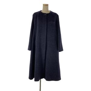 JIL SANDER NAVY / ジルサンダーネイビー | ウール ラグランスリーブ ノーカラーコート | 38 | ネイビー | レディース｜kldclothing