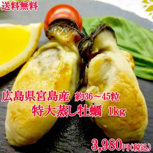 （ 牡蠣　かき　カキ ) 広島県宮島産 蒸し牡蠣 1kg（約36〜45粒）
