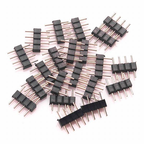 LEDテープ用 5050SMD RGB対応 2個セット 4ピン オス/オス コネクタ 連結 コネクタ...
