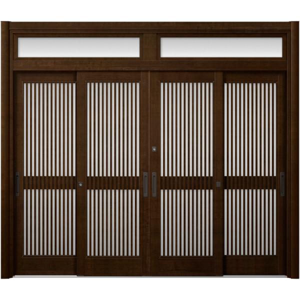 ＬＩＸＩＬ　リシェント　リフォーム玄関引戸　4枚建て　S51型　SＧ仕様　ランマ付き　木目調　標準工...