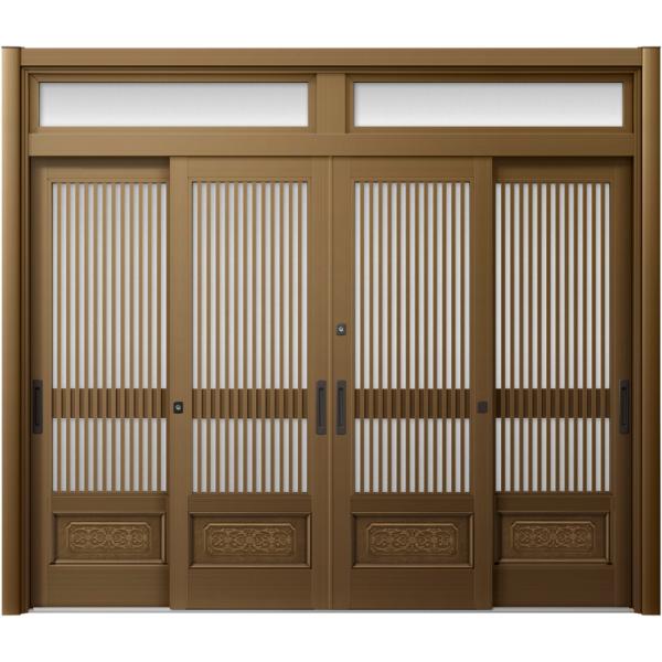 ＬＩＸＩＬ　リシェント　リフォーム玄関引戸　4枚建て　S60型　SＧ仕様　ランマ付き　アルミ色　標準...