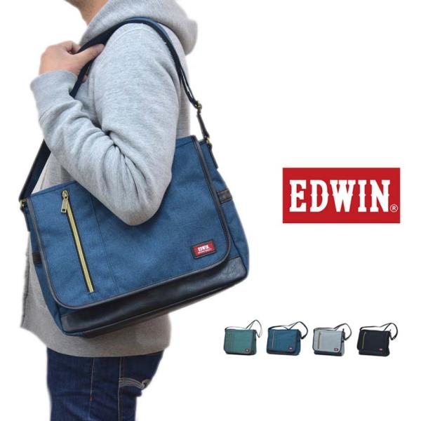 エドウイン ショルダーバッグ メッセンジャーバッグ カバン エドウィン ネイビー