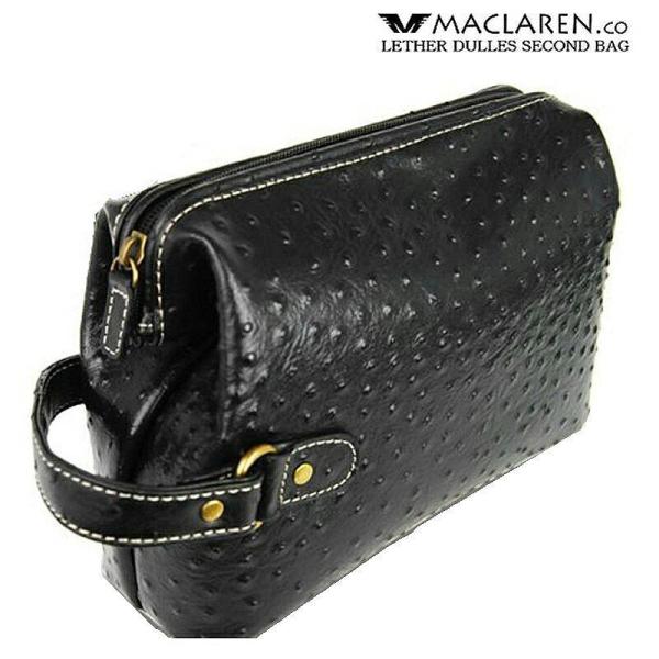 【MACLAREN.co】オーストリッチ型押し牛革ダレスセカンドバッグ　AN-1002　軽量ソフトレ...