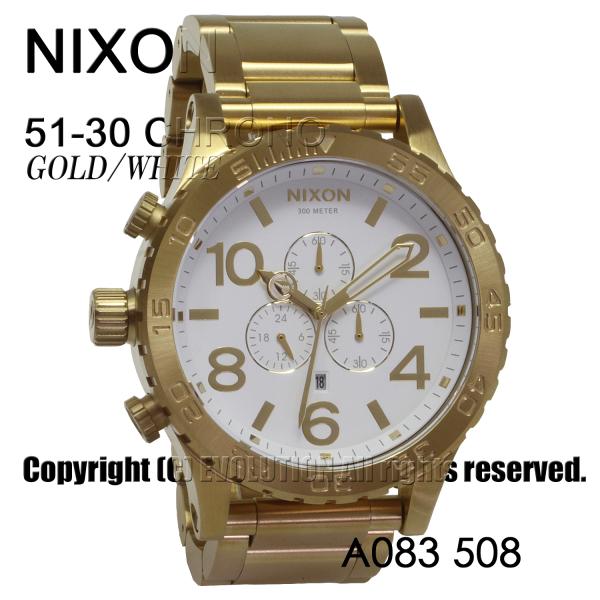 [ニクソン] NIXON 腕時計 51-30 CHRONO: GOLD/WHITE A083-508...