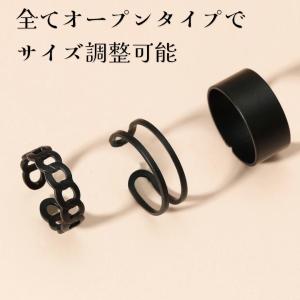 シルバーリング 3点セット 指輪 韓国ファッシ...の詳細画像4