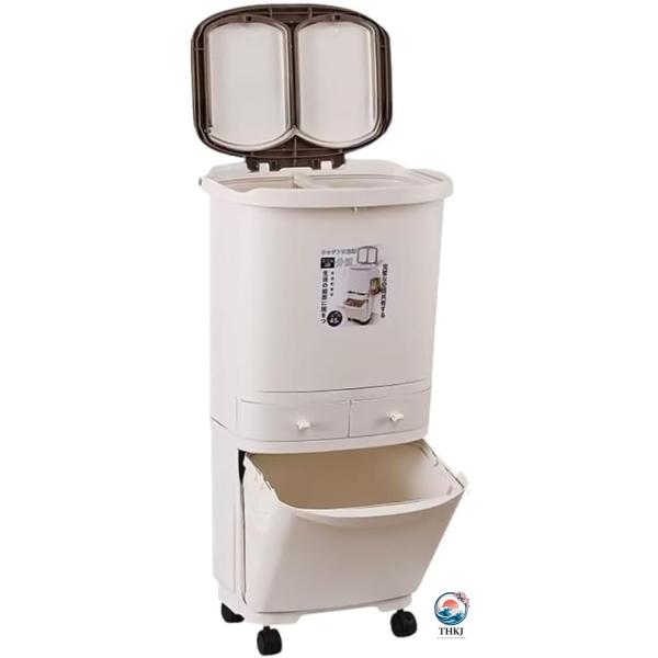 分別ゴミ箱 ゴミが見えないゴミ箱 おしゃれな前開き分別ゴミ箱 フタ付き 引き出し キャスター 移動が...