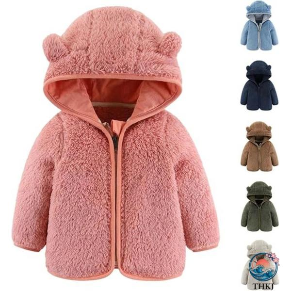 女の子の赤ちゃん用男の子用冬用コート 幼児用暖かいフリースフード付きジャケット  新生児用女の子服 ...