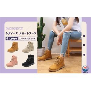 レディース ブーツ 秋と冬 ハイトップ レザー ワークブーツ プラスサイズ レディース 革靴 イング...