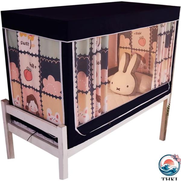 三開け シングルベッド テント 学生寮 ワンタッチポップアップテント蚊帳 防塵シェーディング プライ...