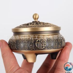 銅製 お香立て 三脚の香炉 置物 彫刻飾り 香...の詳細画像4