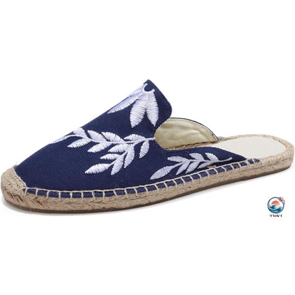 ジュートシューズ カジュアルシューズ レディース スリッパ ジュート底 ミュール 刺繍 エスパドリー...