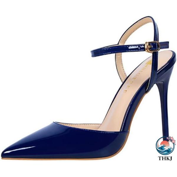 パンプス レディース 歩きやすい 脱げない 10.5cmヒール バックストラップ ミュール 春夏秋 ...