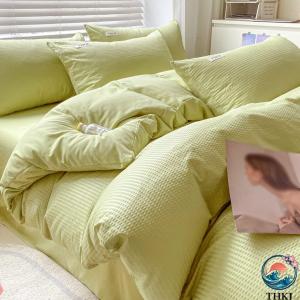 掛け布団カバー 4点セット 浅緑 簡単着脱 和式兼用 ダブルベッド洋式 洗い替え速乾タイプ 洋式 軽い 270 枕カバーベッドカバー 洗える速乾性 防ダニ抗菌 和風寝