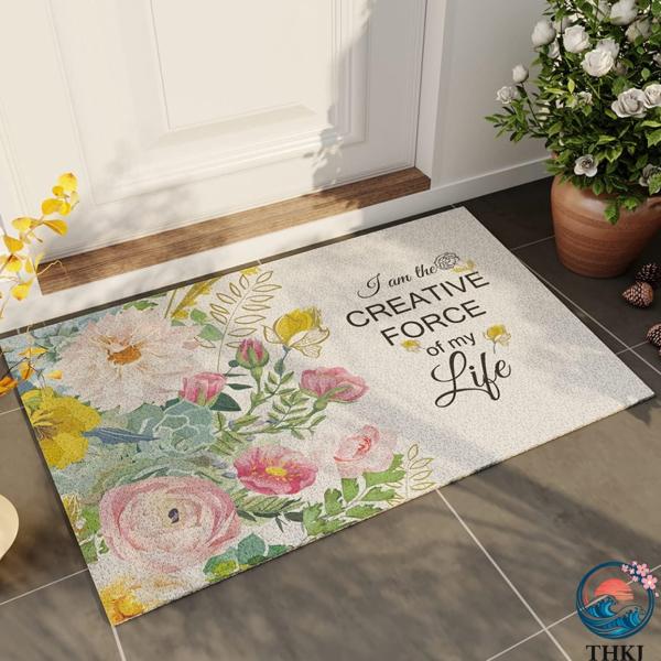 北欧風 花柄 玄関マット 屋内 おしゃれ 洗える 水はけ 泥落としマット 滑り止め フロアマット 5...