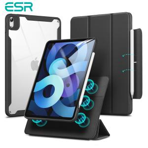 ESR iPad Air 5/4 ケース 第5世代  2020 iPad 10.9インチ  調節可能な縦置き/横置きスタンド機能 透明な背面シェル Pencil 2対応 ペン収納 軽量 おしゃれ｜knicomcorp