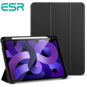 ESR iPad Air 5/4 ケース 第5世代 ペン収納 10.9インチ ペンシルホルダー TPUバックカバー オートスリープ ウェイク 調節可能なスタンド 軽量 おしゃれ｜knicomcorp