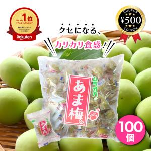 村岡食品工業 あま梅 100個入 塩分補給 熱中症対策 無着色 甘梅 梅 うめ ウメ 甘い カリカリ梅 個包装 脂質ゼロ 保存料不使用 梅干し 業務用