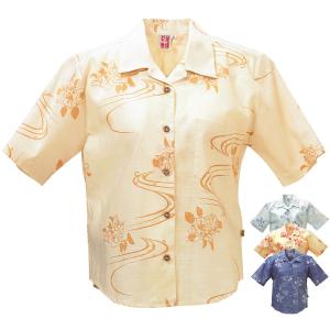 かりゆしウェア 沖縄アロハシャツ レディース 月桃物語 ブーゲンビレア柄 リゾートウェディング 結婚式