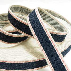 デニム調ゴム（平ゴム）25mm巾 ネイビー