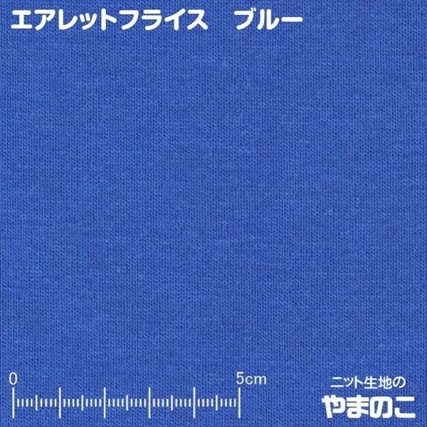 ニット生地 吸汗速乾エアレットフライス ブルー 「スポーツ系ほか付属向け、バインダー向け」