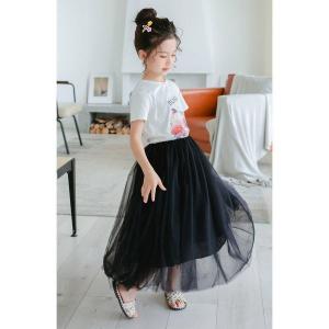 マキシ丈スカート キッズ 女の子 スカート チ...の詳細画像2